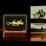 Birthday Gift – Personalized name lamp with wooden base