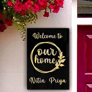Black Beauty Name Plate | Weatherproof Acrylic Body with Embossed Golden Fonts