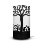 Table lamp with design of tree on it