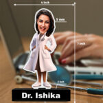 Doc's 3D Feel Tribute: Personalized Acrylic Caricature for Female Doctors