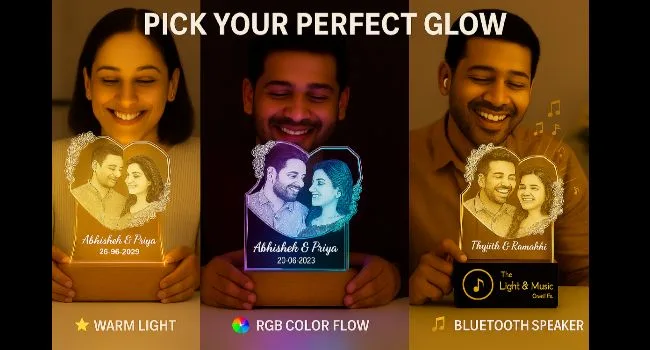 bluetooth speaker and RGB light with personalized gift