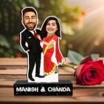 Dashing couple caricature gift