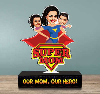 Mighty Mom: Personalized Heroic Caricature Tribute