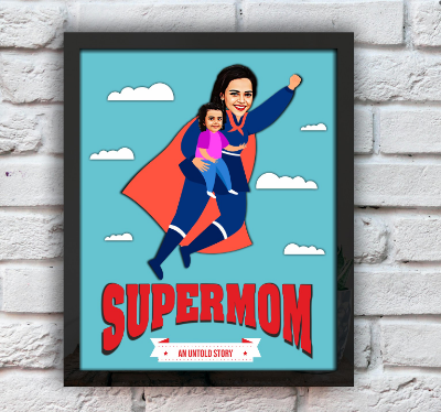 Supermom Chronicles: Personalized Flying Hero Frame