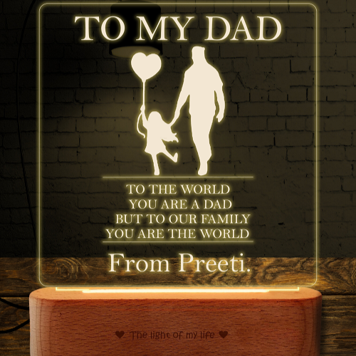 Dad My World Lamp - Father's Day Gift