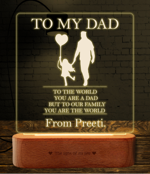 Dad My World Lamp - Father's Day Gift