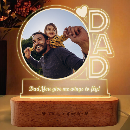 Wings of Light: Dad's Special Photo Frame Lamp