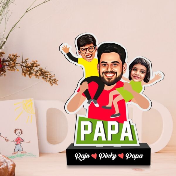 Dad's Shoulder Crew: Personalized Dad Caricature Standee