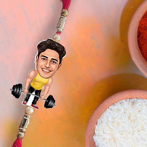 Gym Lover Personalized Rakhi - Weightlifting Edition