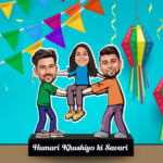 Khushiyo Ki Sawari Caricature: Rakhi Gift for Two Brothers and One Sister