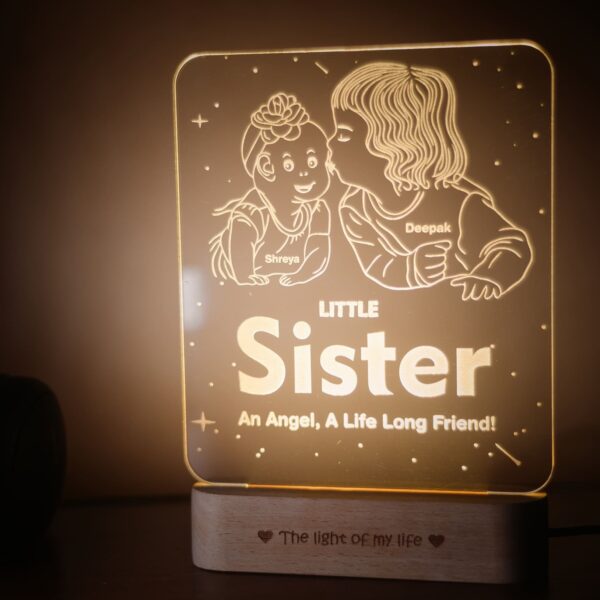 Angel's Glow: Big Brother's Personalized Gift for Younger Sister