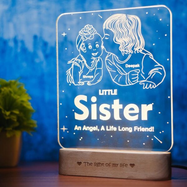 Angel's Glow: Big Brother's Personalized Gift for Younger Sister