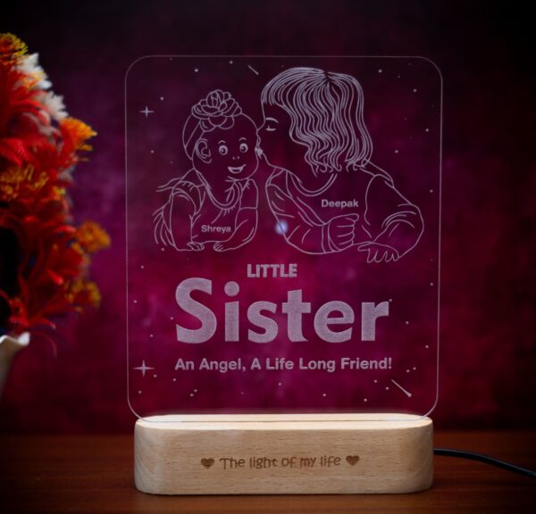 Angel's Glow: Big Brother's Personalized Gift for Younger Sister