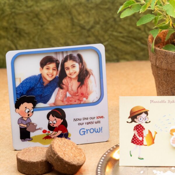 Seed Rakhi + Photo Magnet Sovenuir