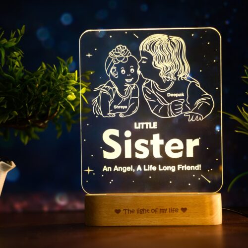 Angel's Glow: Big Brother's Personalized Gift for Younger Sister
