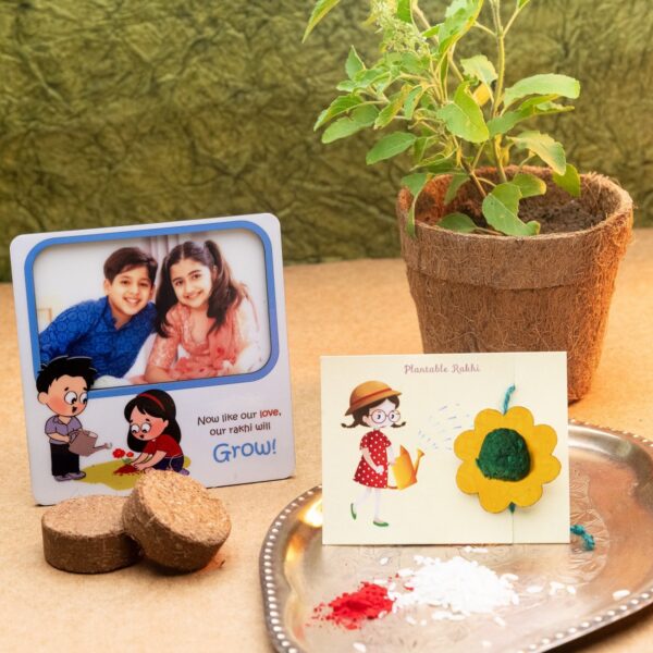 Seed Rakhi + Photo Magnet Sovenuir