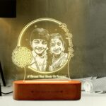 Threads of Love: Rakshabandhan Gift for brother Engraved Photo Lamp