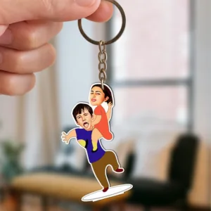 Real Life Tom and Jerry" Personalized Sibling Caricature: Funny Rakhi Gift