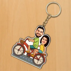 Pedal Bonds – Unique Rakhi Gift for Brother and Sister India | Personalized Bicycle Caricature Standee (6x6")