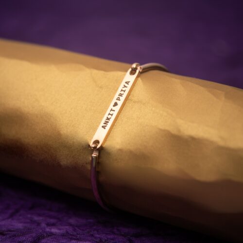 Chic Gold Name Strip Bracelet for Women