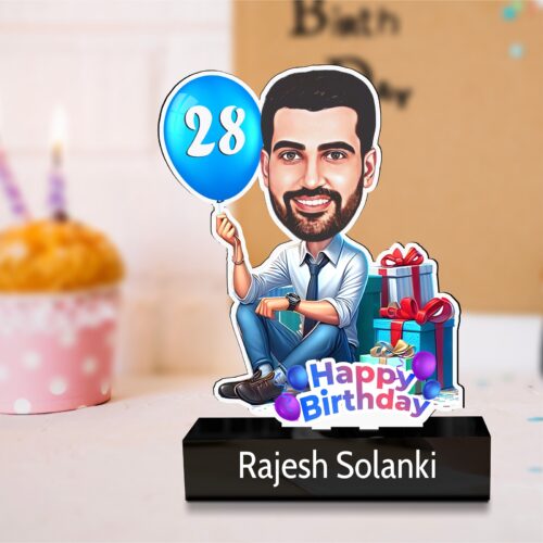 Balloon Blast Caricature – Personalized Birthday Gift for Him