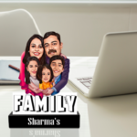 Fam-tastic Caricature Frame – Personalize Your Family with 5 Fun Photos