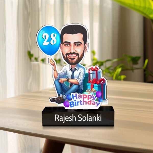 Balloon Blast Caricature – Personalized Birthday Gift for Him