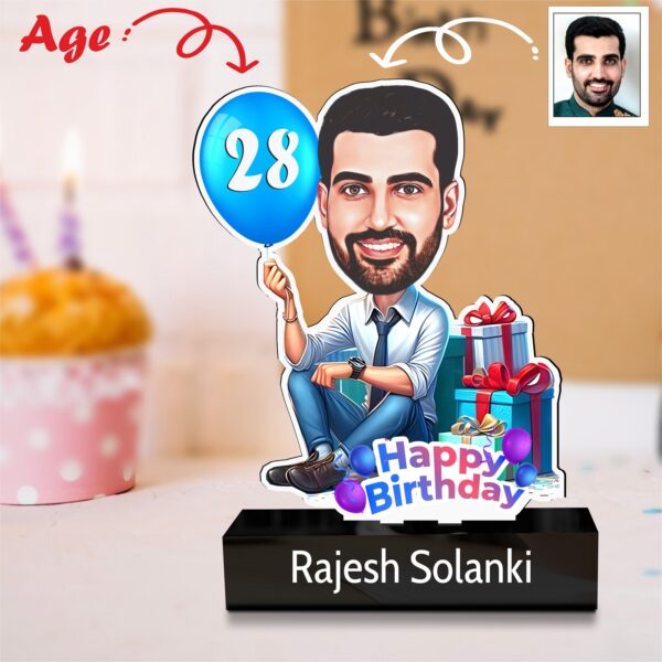 Balloon Blast Caricature – Personalized Birthday Gift for Him