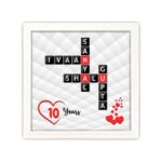 Personalized Tenth Anniversary Gift – Custom Names Crossword Frame