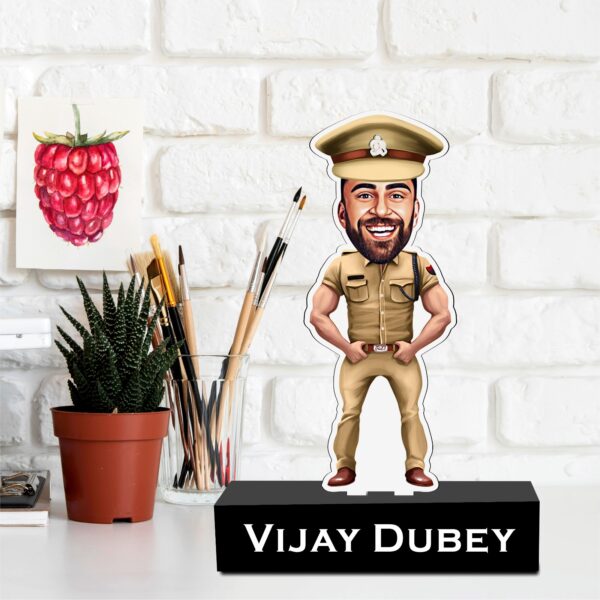 The Real Singham: Personalized Caricature Gift for Police Officers