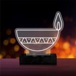 Acrylic LED Diya for Diwali Light Decoration – Works on AA Cell