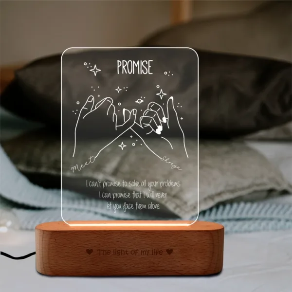 "Promise in Light" Personalized Engraved Couple Lamp