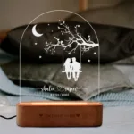 "Moonlit Memories" Personalized Couple Lamp – Engraved with Names & Date