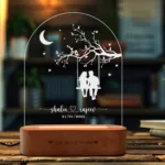 "Moonlit Memories" Personalized Couple Lamp – Engraved with Names & Date