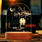 "Moonlit Memories" Personalized Couple Lamp – Engraved with Names & Date