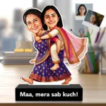 Maa & Me – Personalized Mother-Daughter Caricature | Unique Custom Gift for Mom