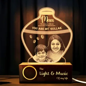 Custom Gullak Lamp with Photo – Personalized Gift for Mom