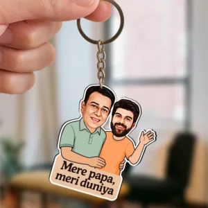 Mere Papa, Meri Duniya – Personalized Caricature Gift for Dad from Son