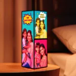 Personalized Mom Photo Lamp - Custom Color Pop Art Tower | Mother's Day Gift | 7 Photos | 11.5" Acrylic Light Decor