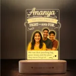 Punching Bag Princess - Personalized Rakhi Gift for Sister with Two Brothers | LED Acrylic Photo Lamp