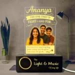 Punching Bag Princess - Personalized Rakhi Gift for Sister with Two Brothers | LED Acrylic Photo Lamp