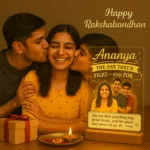 Punching Bag Princess - Personalized Rakhi Gift for Sister with Two Brothers | LED Acrylic Photo Lamp