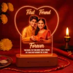 First Friend, Forever – Personalized Gift for Brother Sister | Custom LED Photo Frame for Rakhi