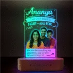 Punching Bag Princess - Personalized Rakhi Gift for Sister with Two Brothers | LED Acrylic Photo Lamp