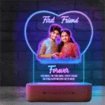 First Friend, Forever – Personalized Gift for Brother Sister | Custom LED Photo Frame for Rakhi