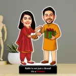 The Promise – Emotional Rakhi Gift for Brother India | Personalized Caricature Standee (6x4")
