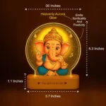 Ganesh Photo Frame with Light – Spiritual Pooja Room Décor & Gift