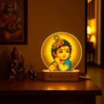 Bal Krishna Photo Frame with Light – Spiritual Pooja Room Décor & Diwali Gift
