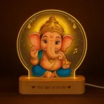 Ganesh Photo Frame with Light – Spiritual Pooja Room Décor & Gift
