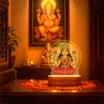 Lakshmi LED Lamp | Divine Acrylic Night Light with Wooden Base for Diwali & Prosperity Gifting